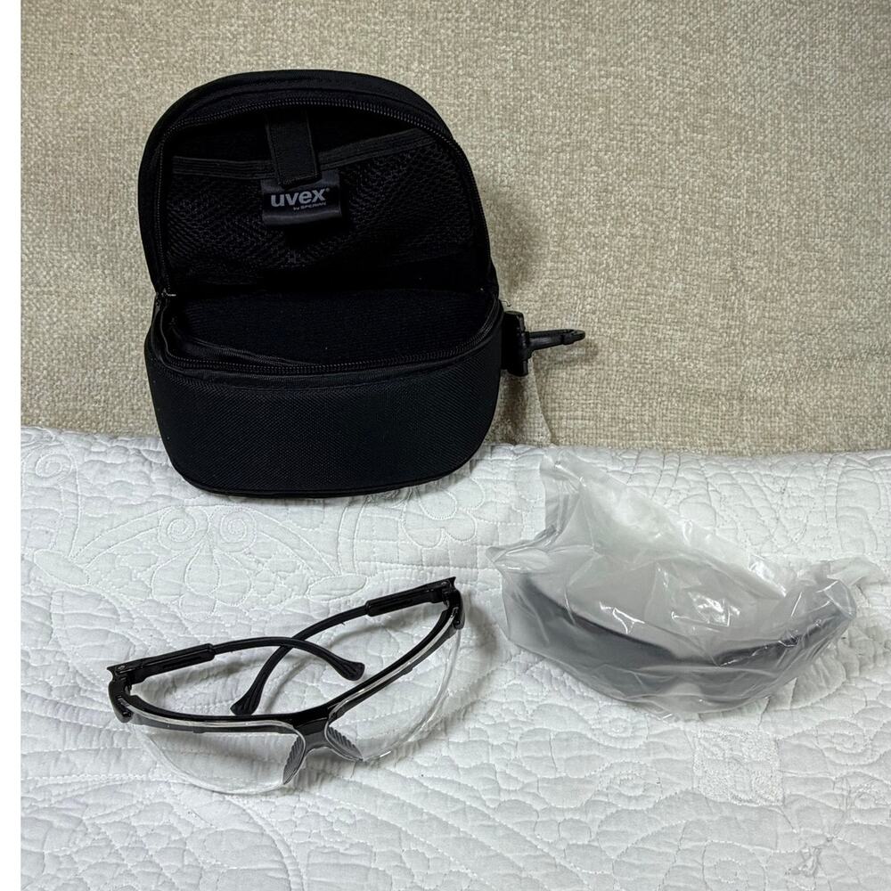 UVEX by Sperian Unisex Clear Black Safety Glasses Eyewear Case Sunglasses Set